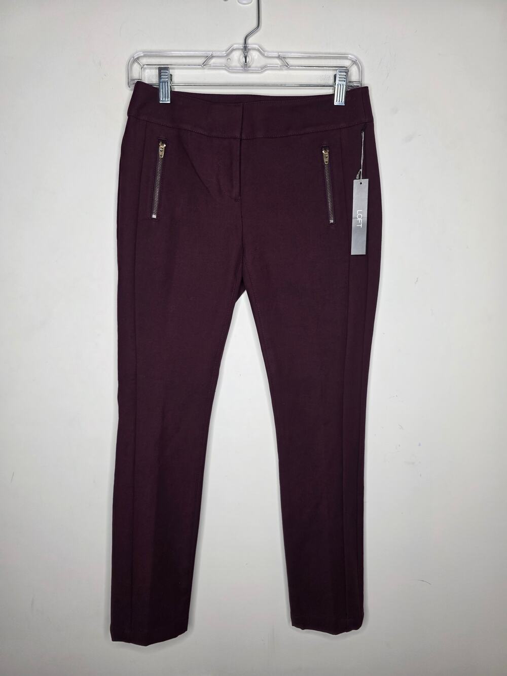 NWT Ann Taylor Loft Marisa skinny wine dress pants - 0 petite / 0p